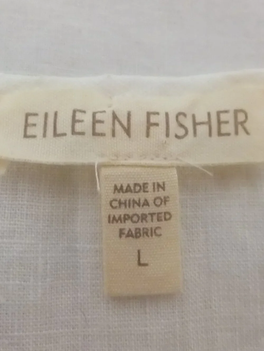 Eileen Fisher Tunic Top Womens Large White 100% Irish Linen Sleeveless Pullover - Picture 5 of 6